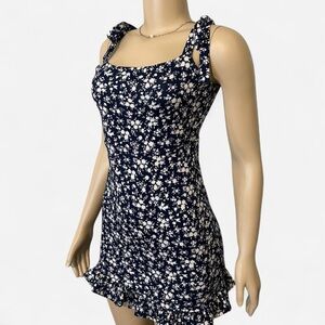 Urban Outfitters Navy Floral Mini Dress